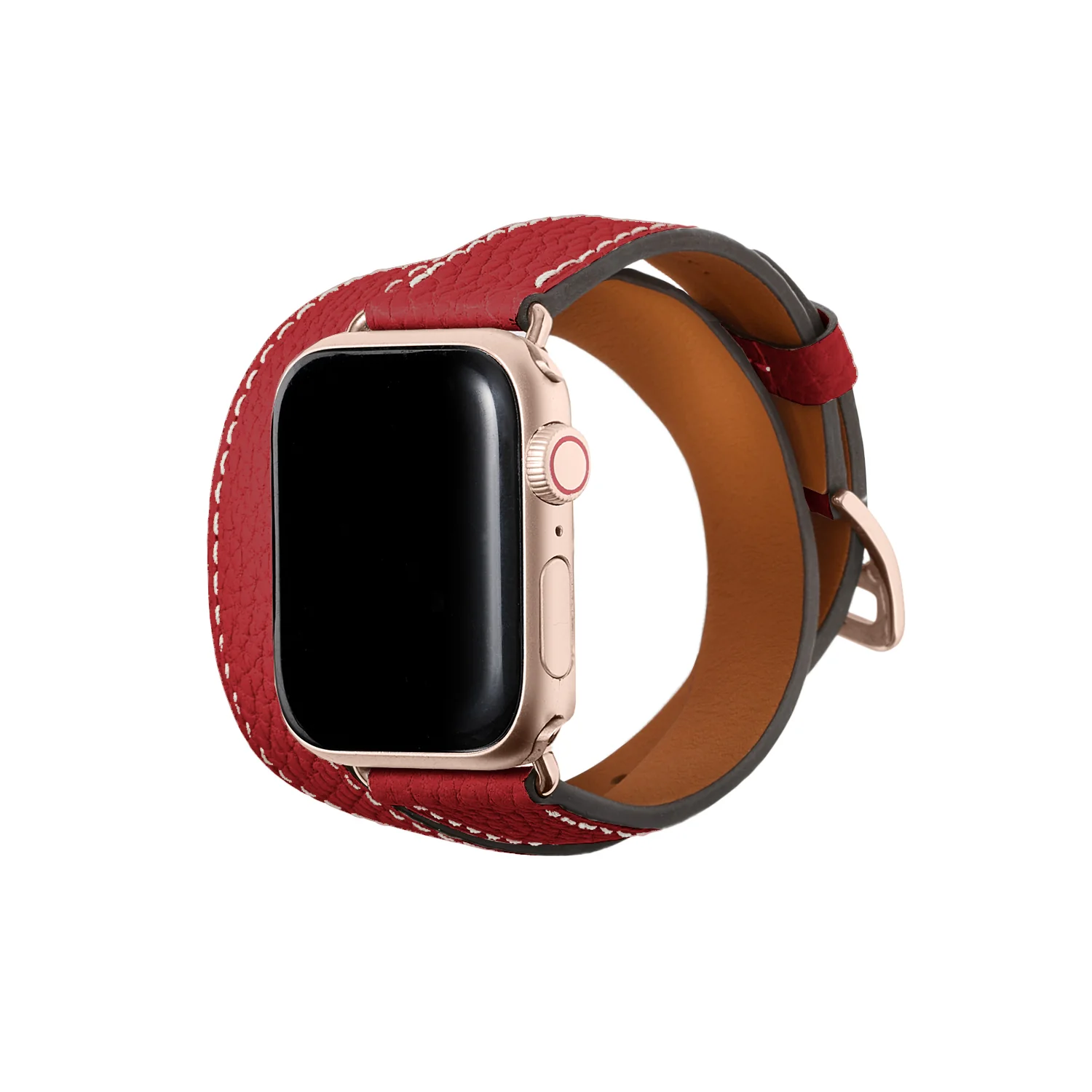 Double Tour Apple Watch Band Shrink Leather (Gold Adapter) - Image 5