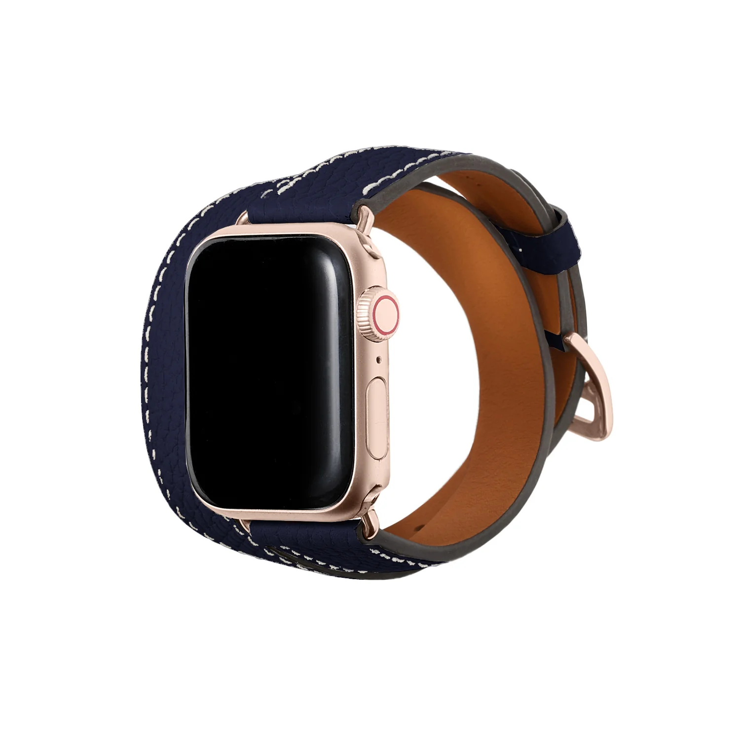 Double Tour Apple Watch Band Shrink Leather (Gold Adapter) - Image 8