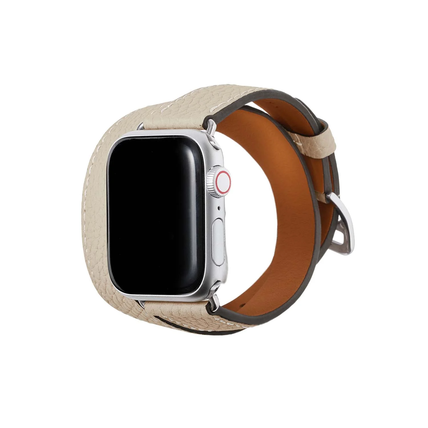Double Tour Apple Watch Band Shrink Leather (Silver Adapter) - Image 4