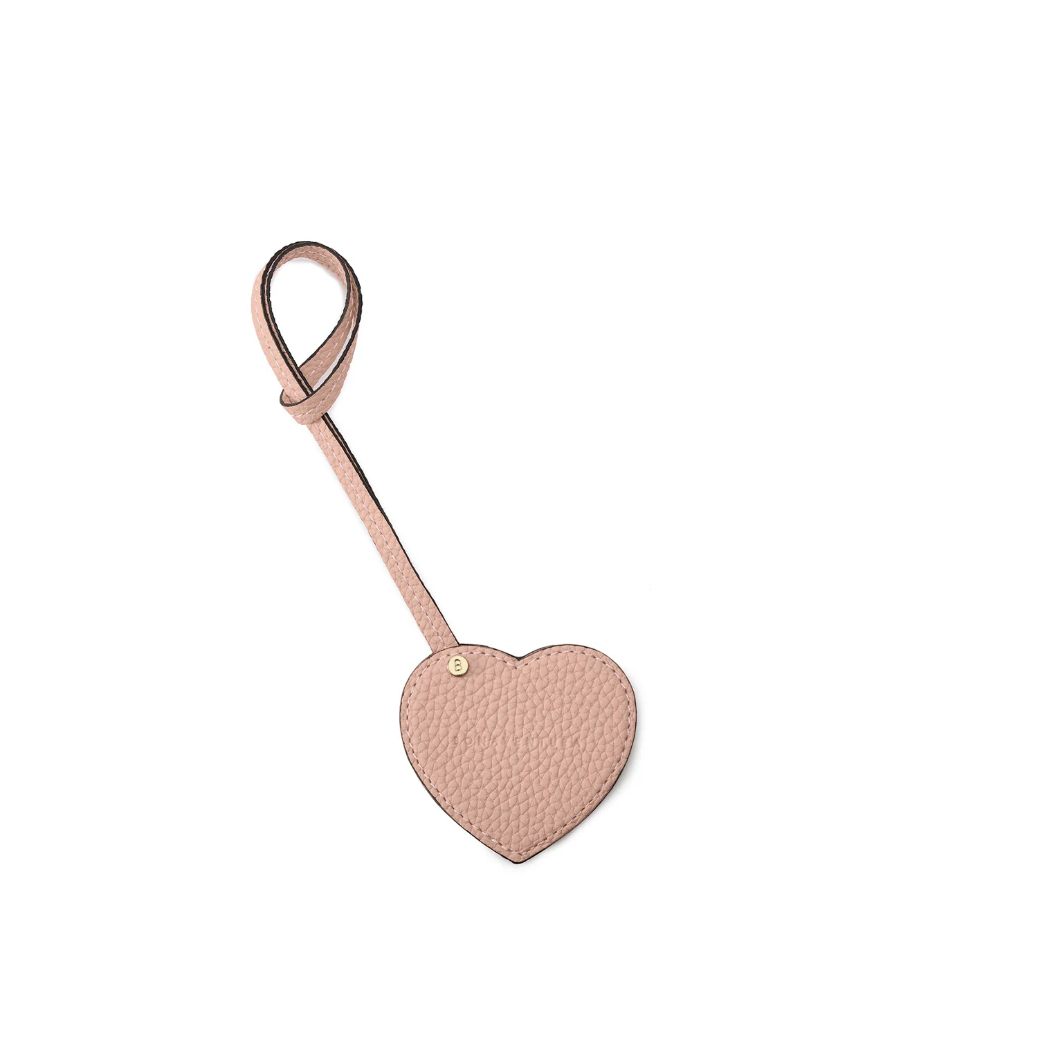 Heart Charm with Mirror Shrink Leather