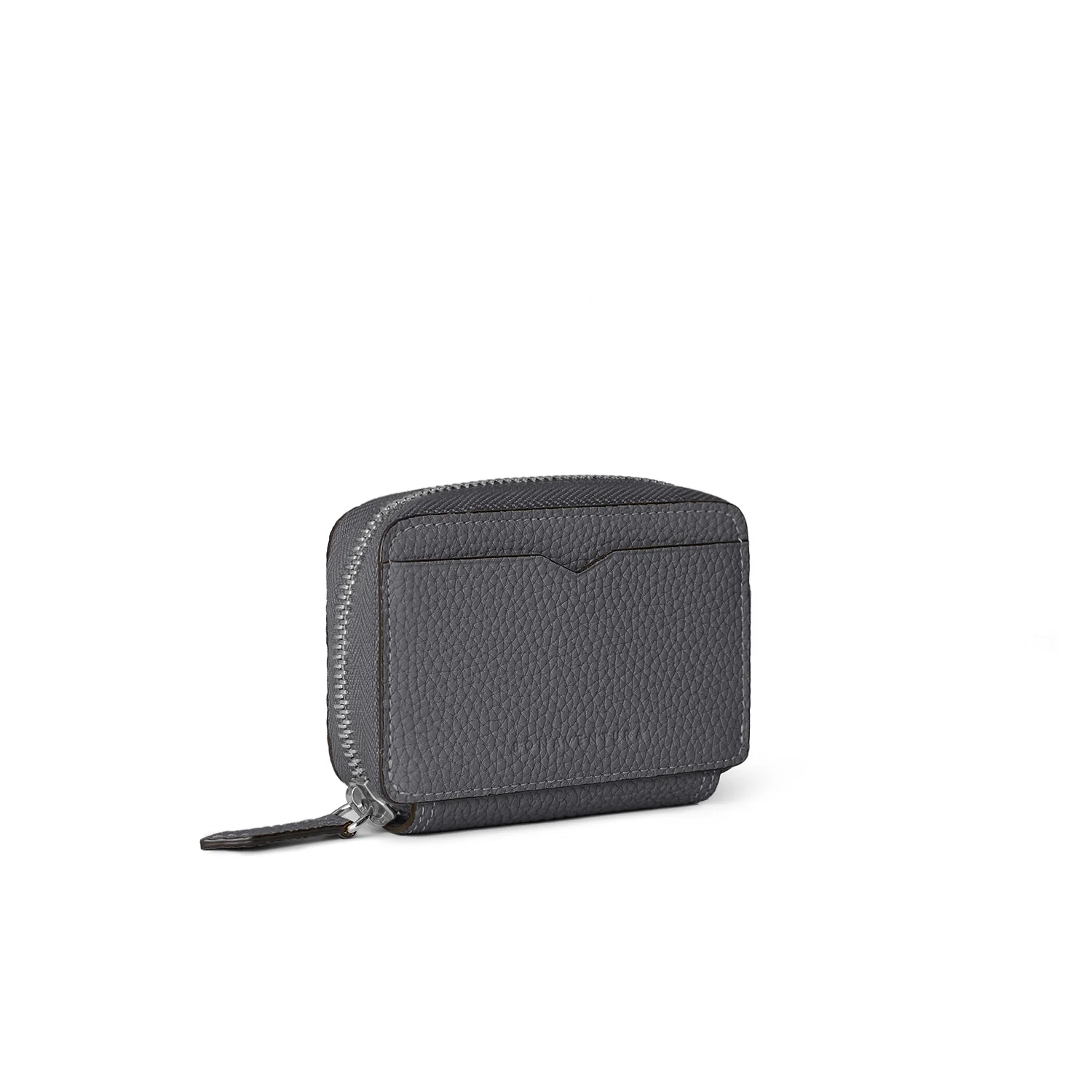 Round Zip Smart Key Case Shrink Leather - Image 8
