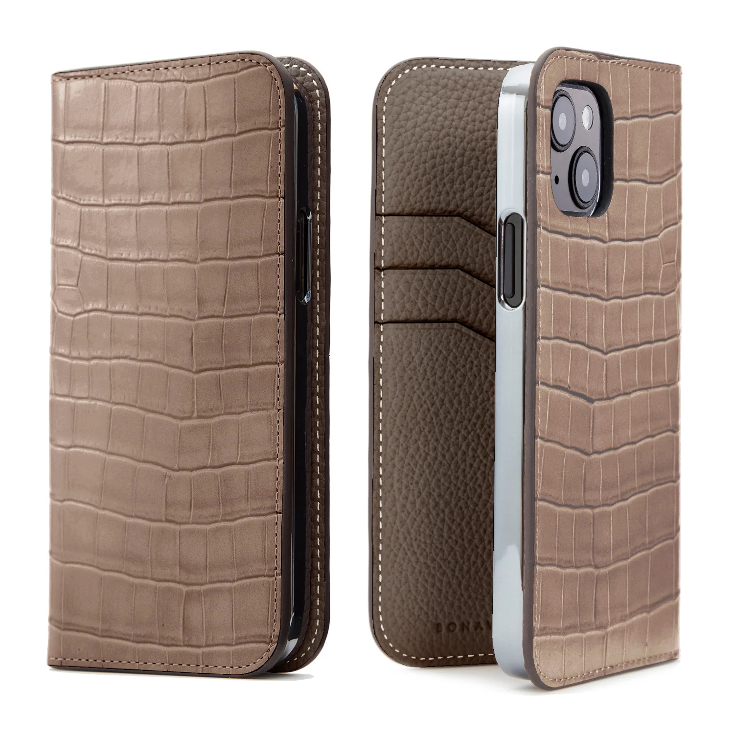 iPhone Diary Case Embossed Croco Leather