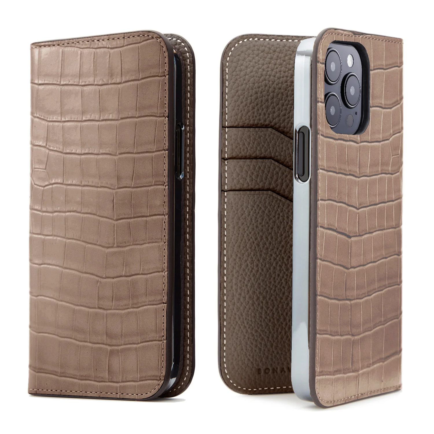 iPhone Diary Case Embossed Croco Leather - Image 9