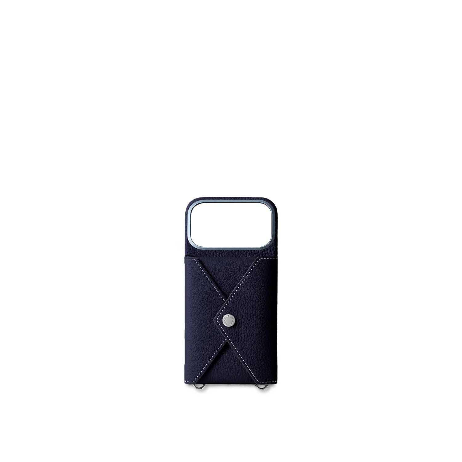iPhone 17 Pro Back Cover Case with Snap Button Closure Shrink Leather - Image 3