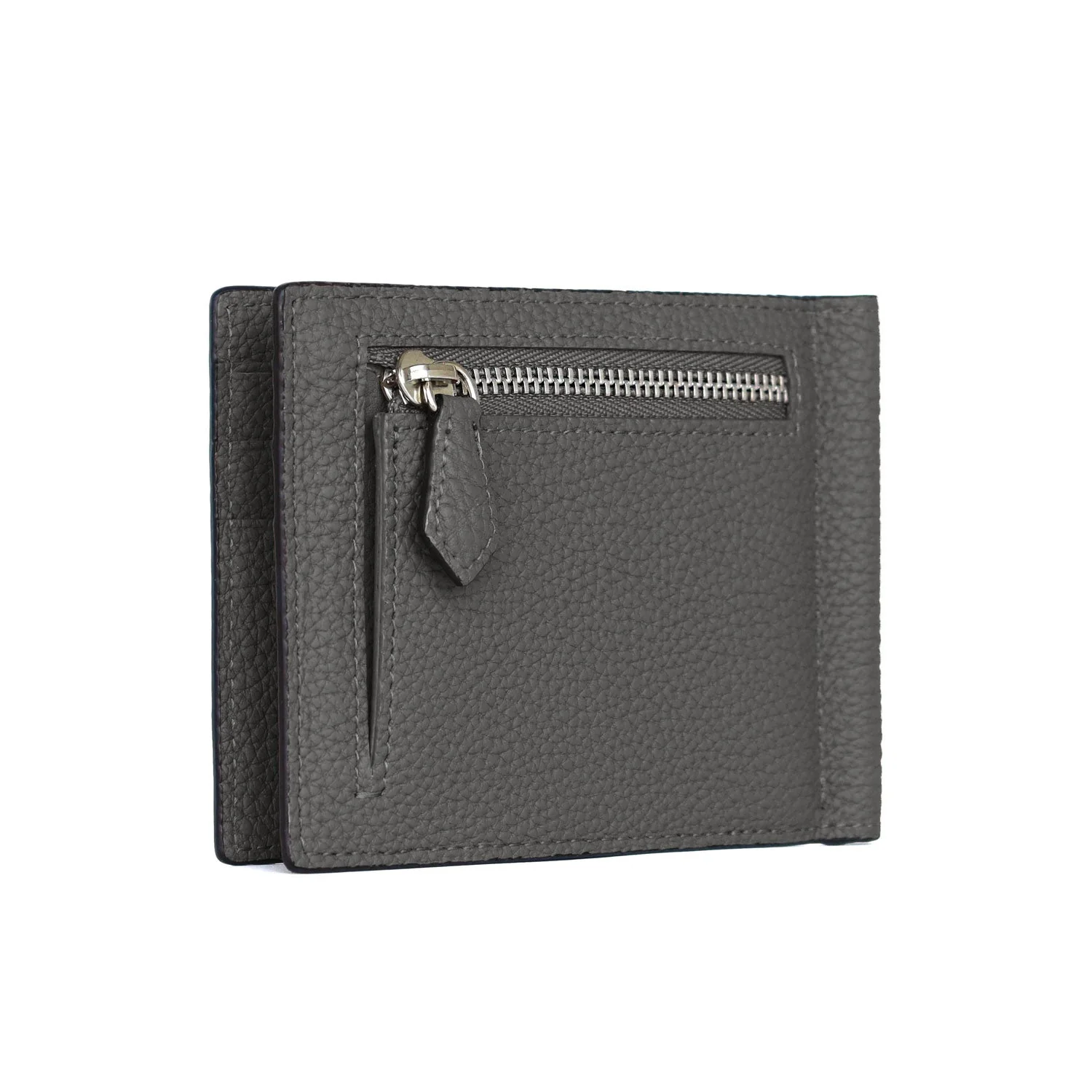 Bi-fold Bill Clip with Coin Pocket Shrink Leather - Image 3