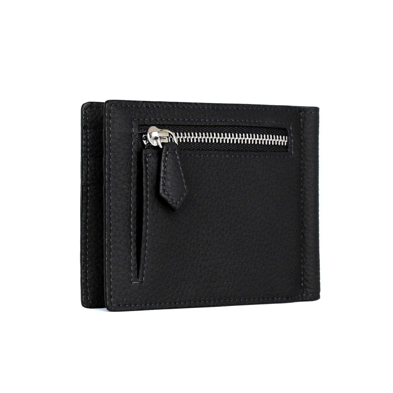Bi-fold Bill Clip with Coin Pocket Shrink Leather - Image 4