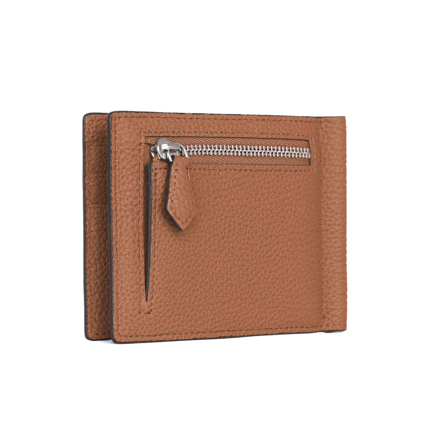Bi-fold Bill Clip with Coin Pocket Shrink Leather - Image 5
